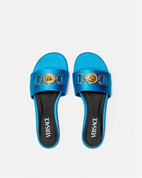 blue versace sandals|Versace sandals farfetch.